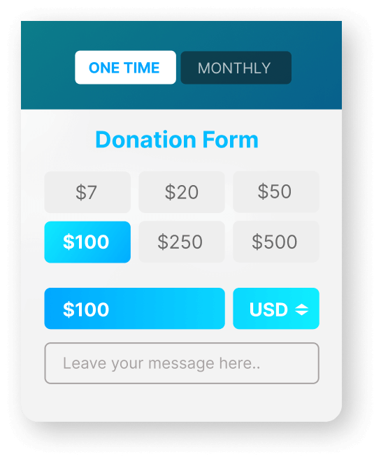 Image of a GivingX donation form example, showcasing a user-friendly interface for easy and secure donor contributions.